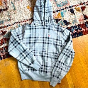 Champion UO plaid hoodie